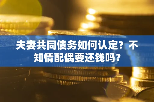 武汉夫妻共同债务如何认定？不知情配偶要还钱吗？