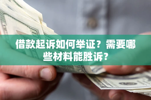 武汉借款起诉如何举证？需要哪些材料能胜诉？