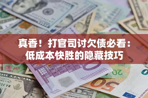 武汉真香！打官司讨欠债必看：低成本快胜的隐藏技巧